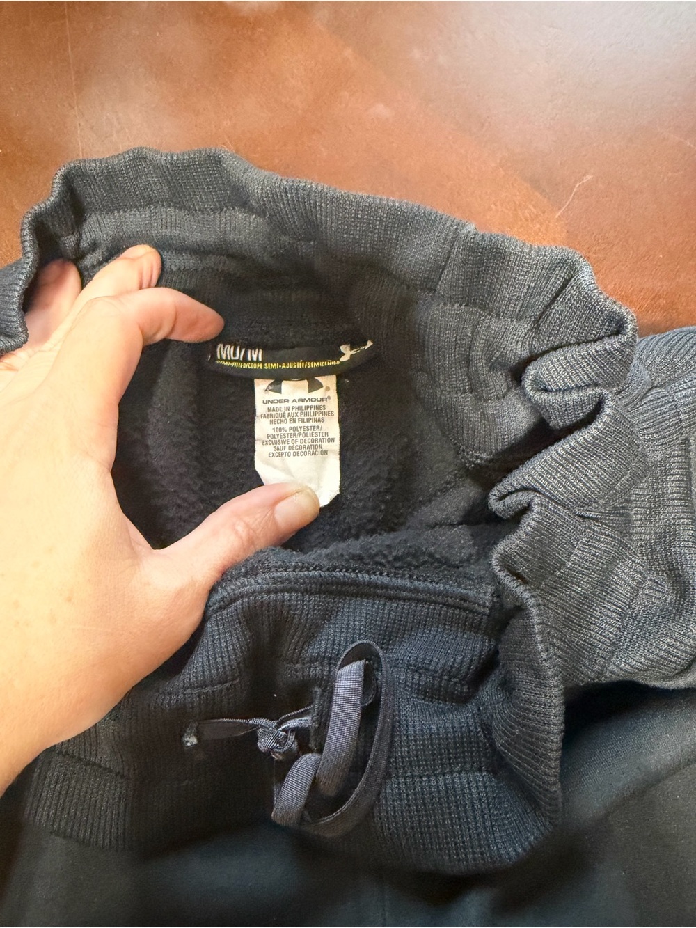 Under Armour Black Fleece-Lined Drawstring Joggers